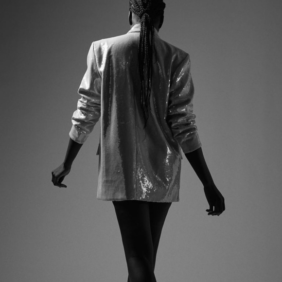 H&M sequined blazer Champagne color NWT - Picture 5 of 7